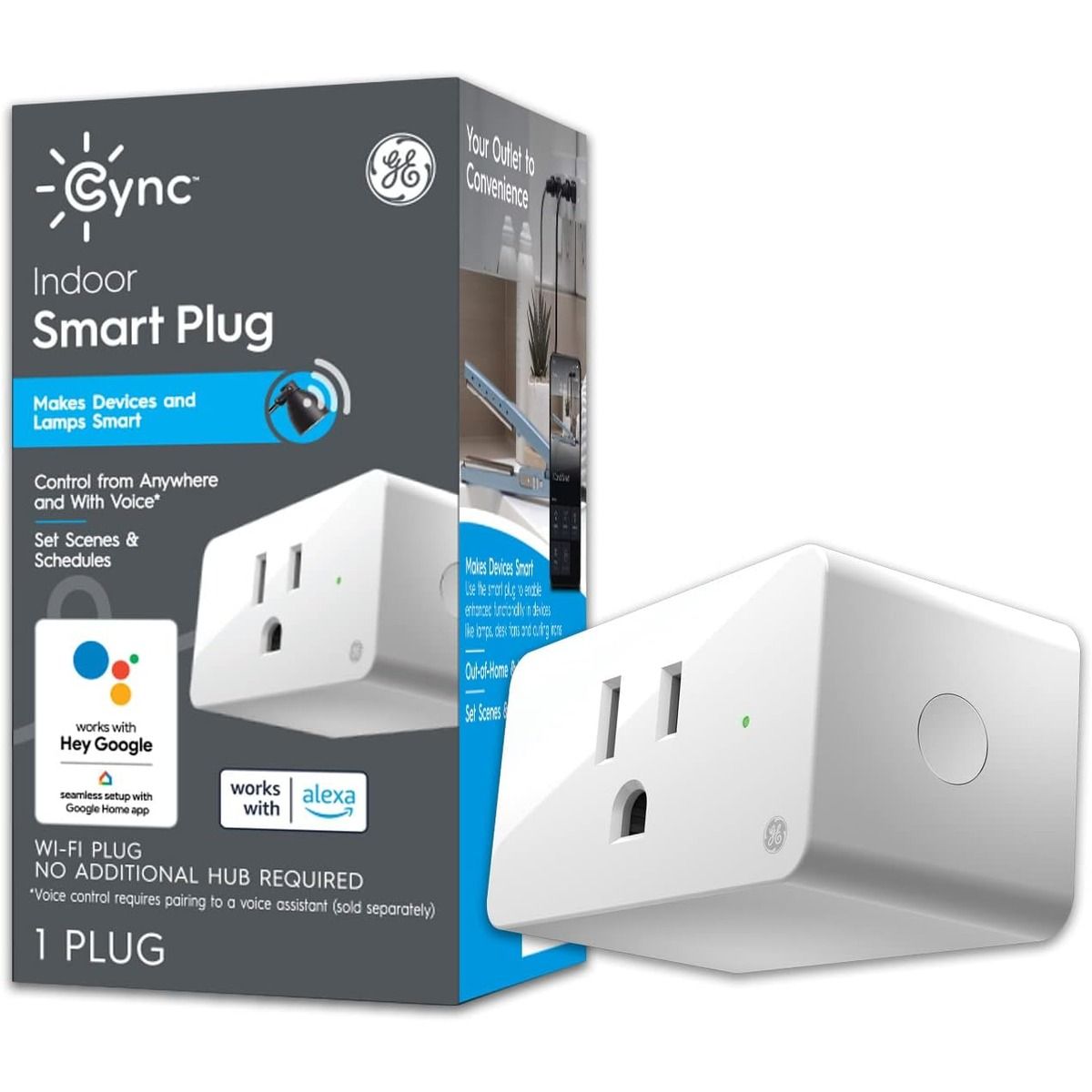 The Ge Cync Smart Plug against a white background
