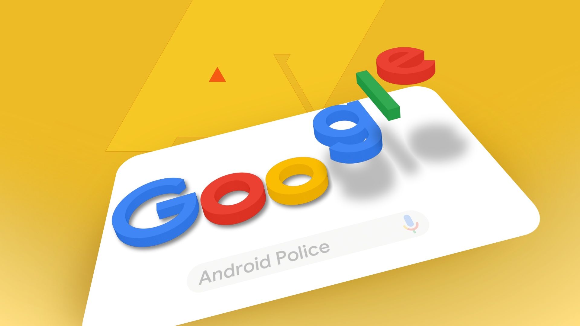 The Google letters against a white and yellow background