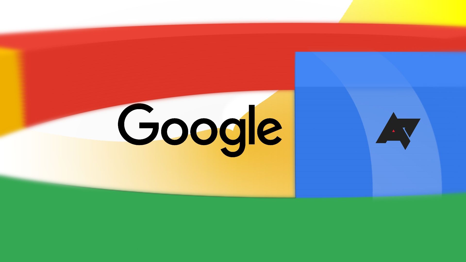 The word 'Google' against a background of the Google colors
