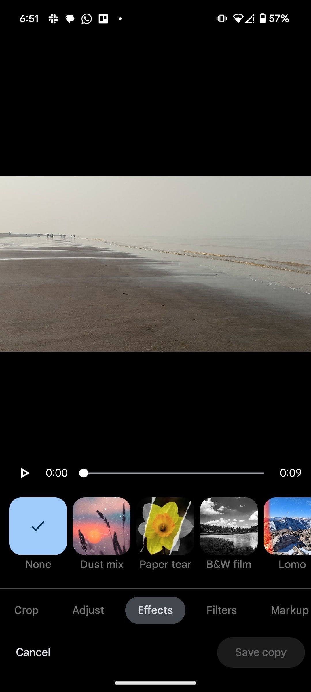 video effects in Google Photos