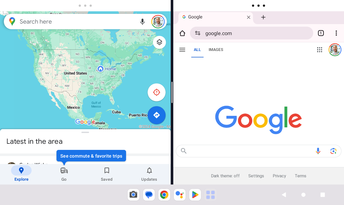 Landscape multitasking on the Lenovo Tab M9