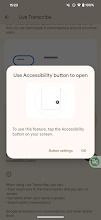 accessibility button for live transcribe