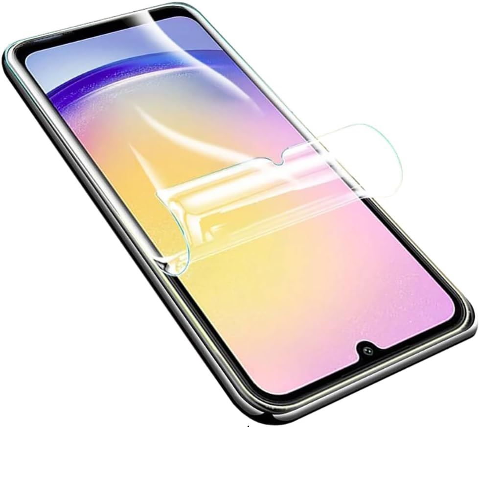 Lxeeolx Hydrogel Screen Protector for Galaxy A25 5G, layered over phone