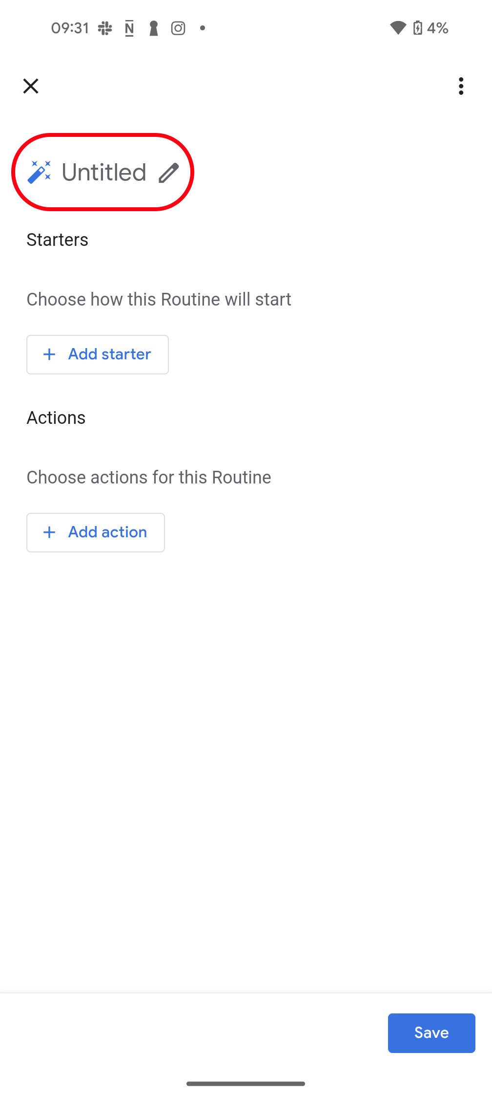 Naming a new routine in Google Home 