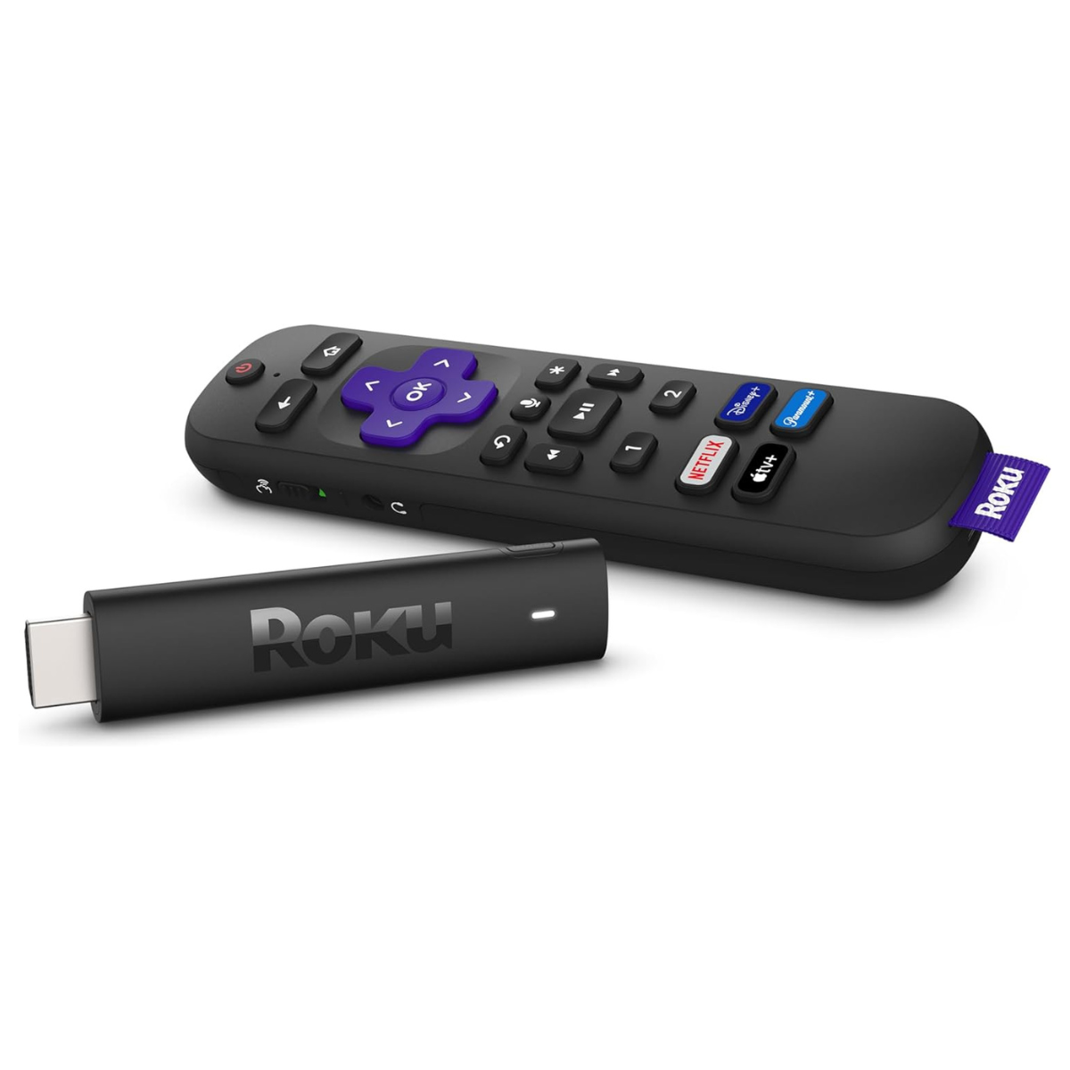 The Roku Streaming Stick 4K Plus on a white background