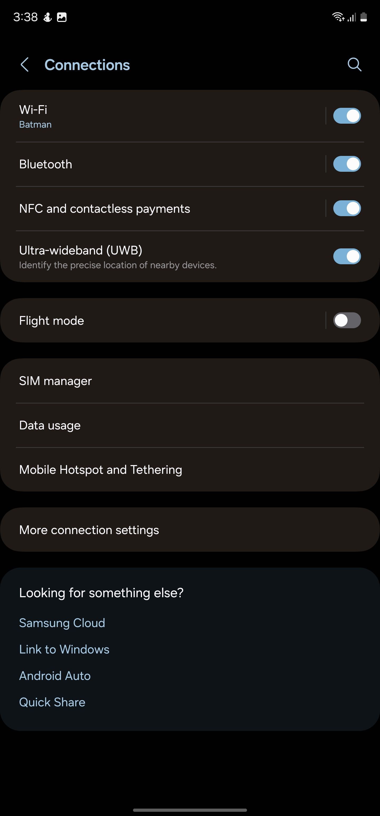 Connections menu in One UI 6 on a Samsung phone