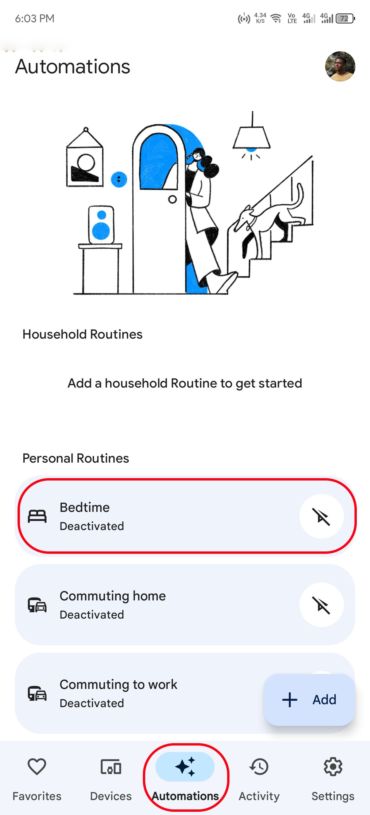 Modifying a Google Home automation