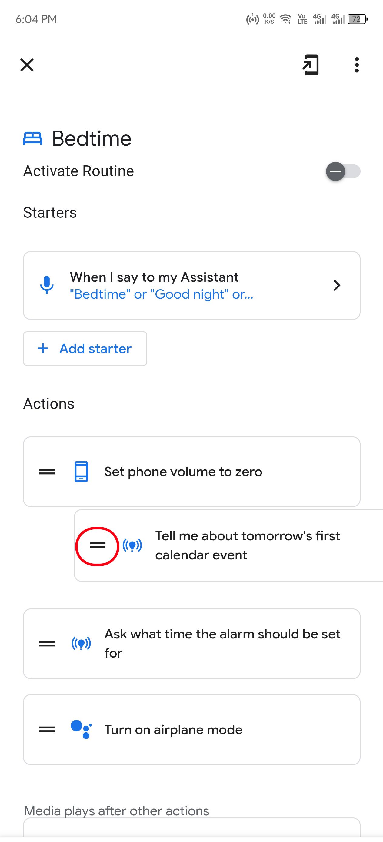 Rearranging the order of a routine