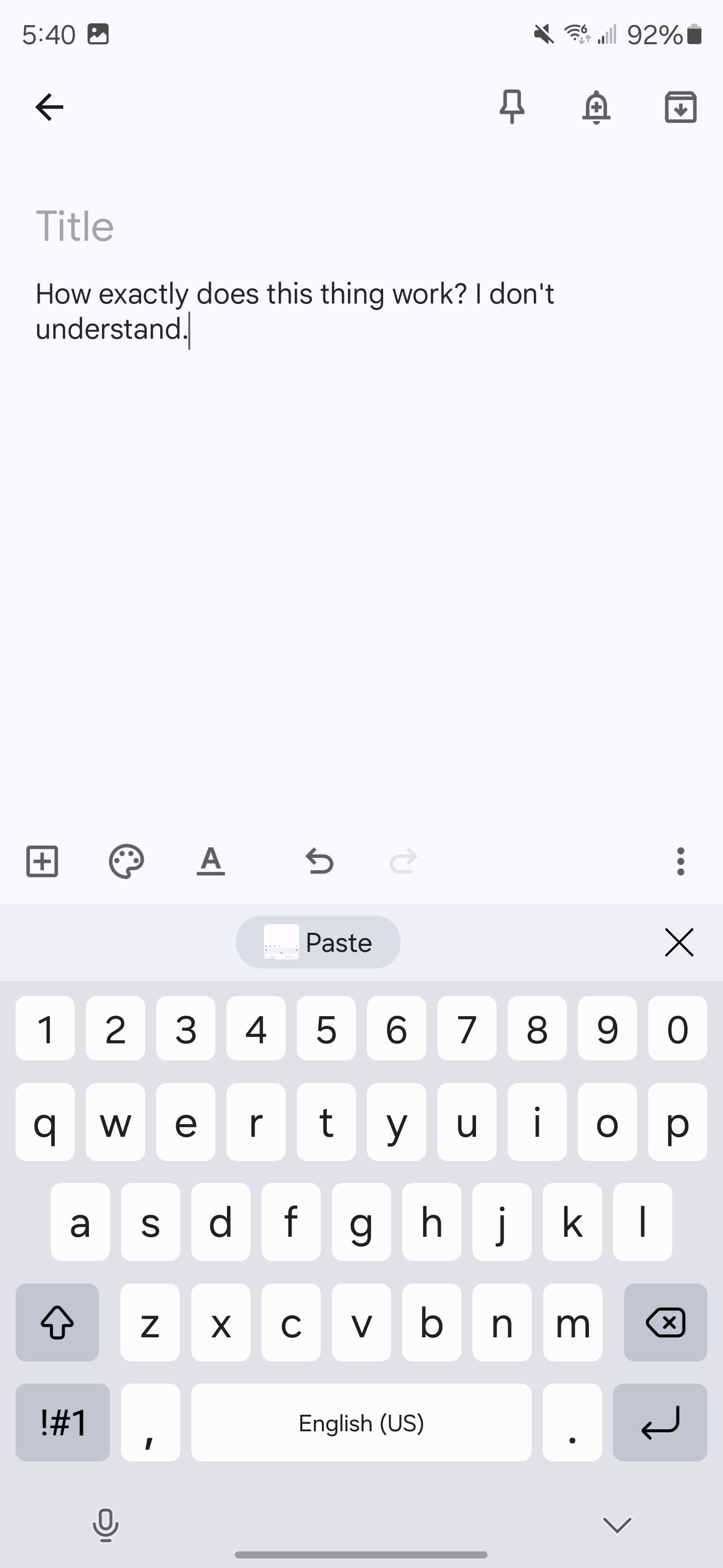 Samsung Keyboard using writing and grammar correction tools.