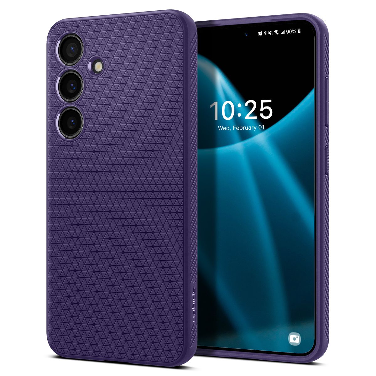 The front and back angles of the Spigen Liquid Air for Galaxy S24 in Deep Purple