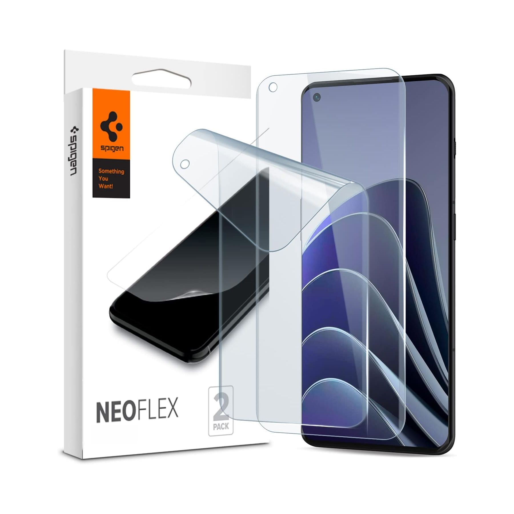 Spigen NeoFlex TPU film screen protector for OnePlus 11 on a white background