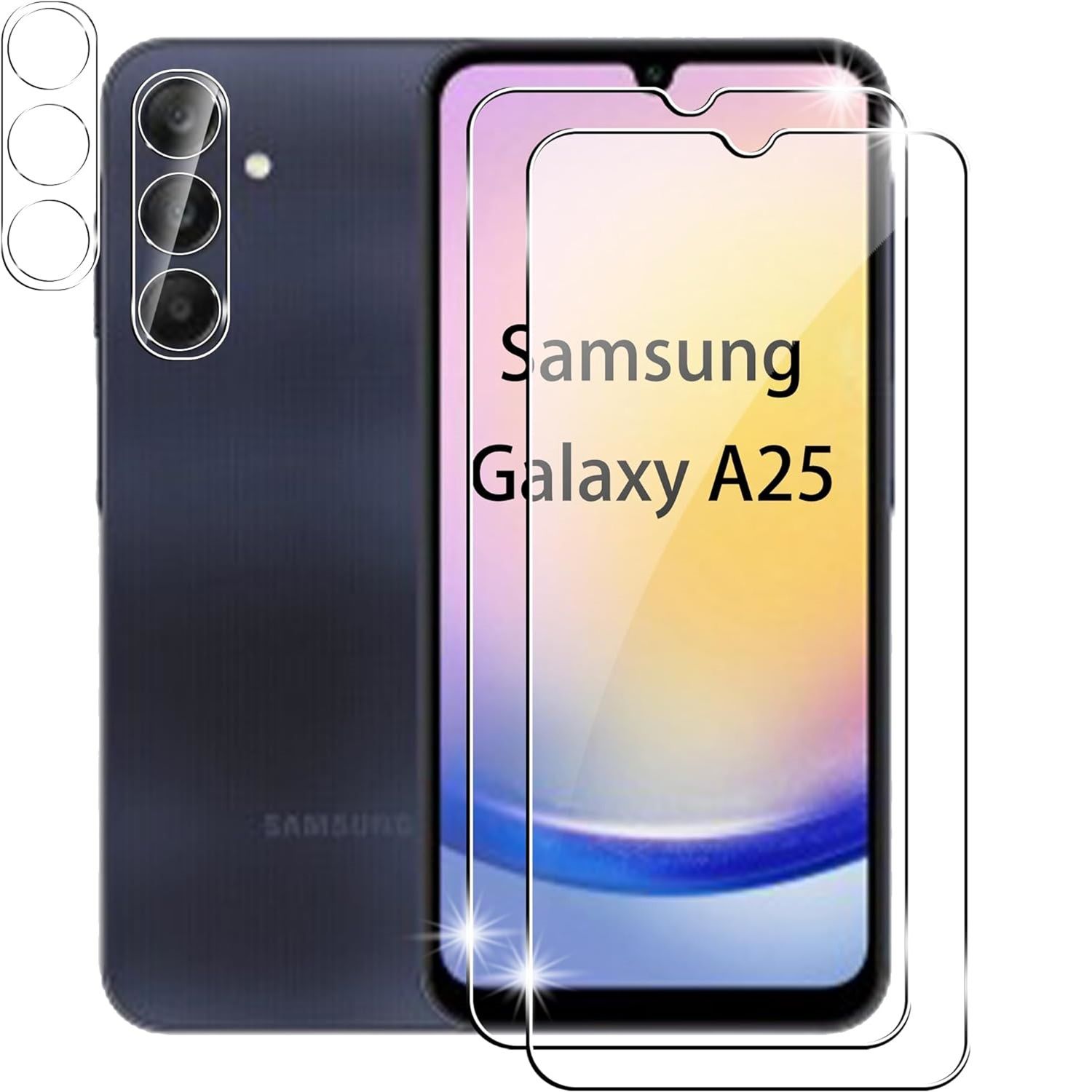 Suttkue Screen Protector for Galaxy A25 5G, layered view