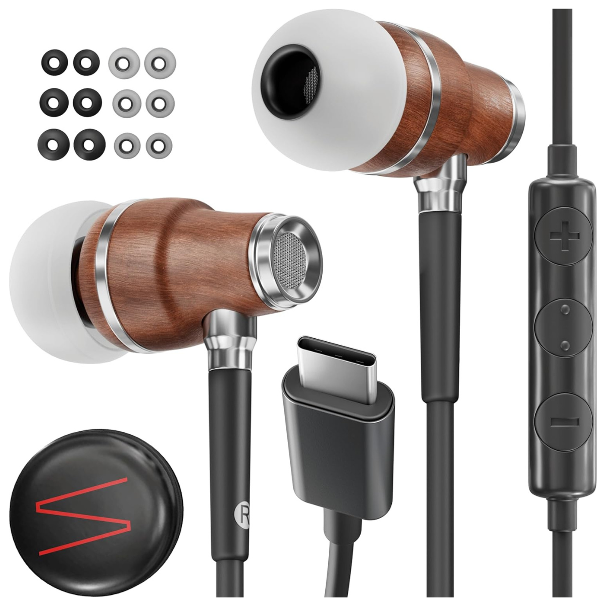 The Symphonized Wooden USB-C Earbuds