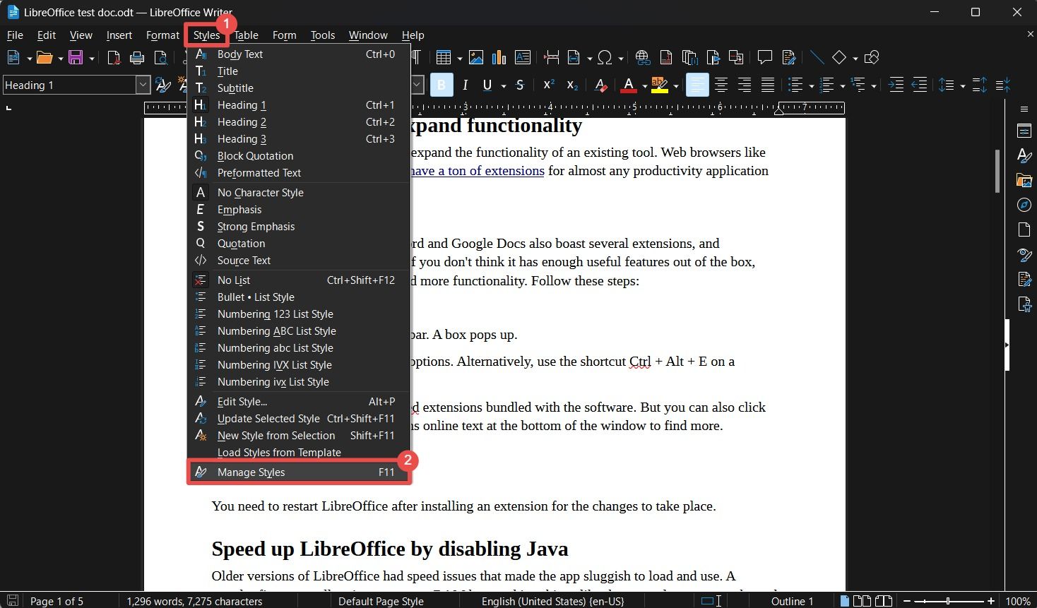 libreoffice создать стиль