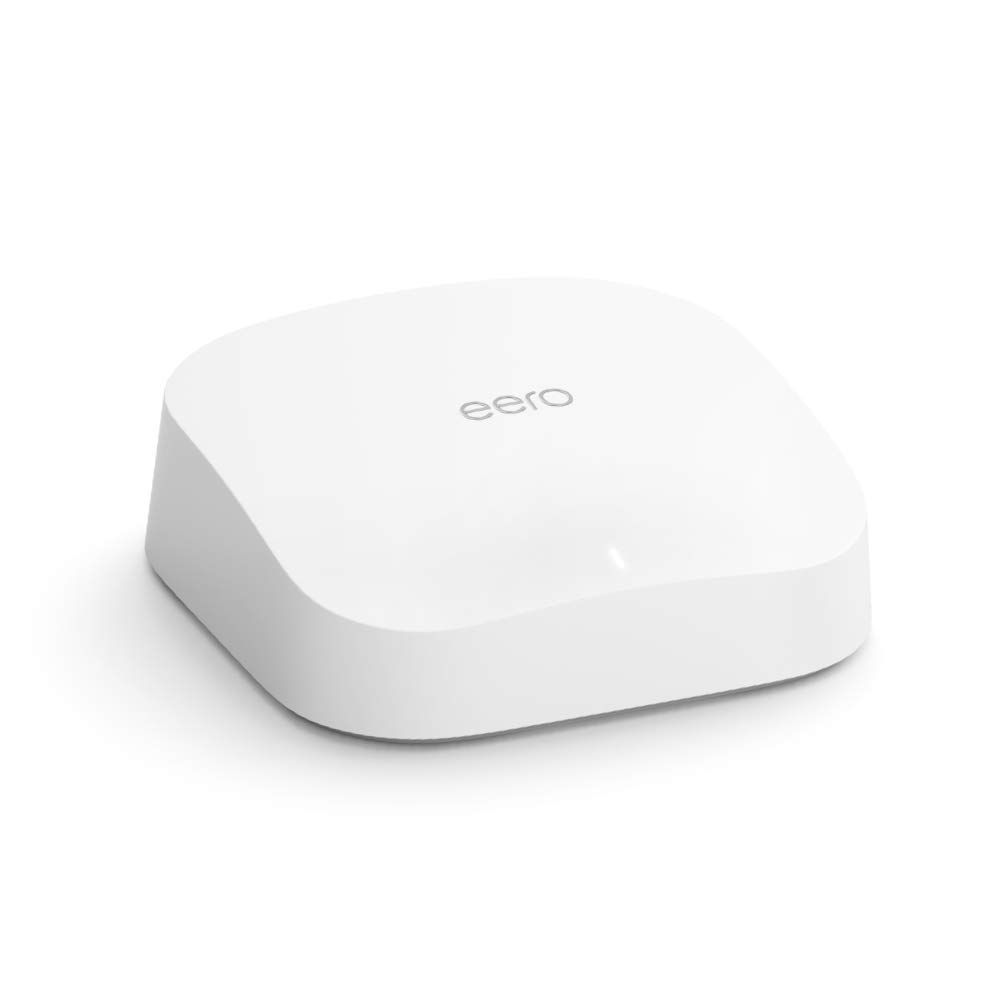 Amazon eero Pro 6 mesh Wi-Fi 6 router on white background