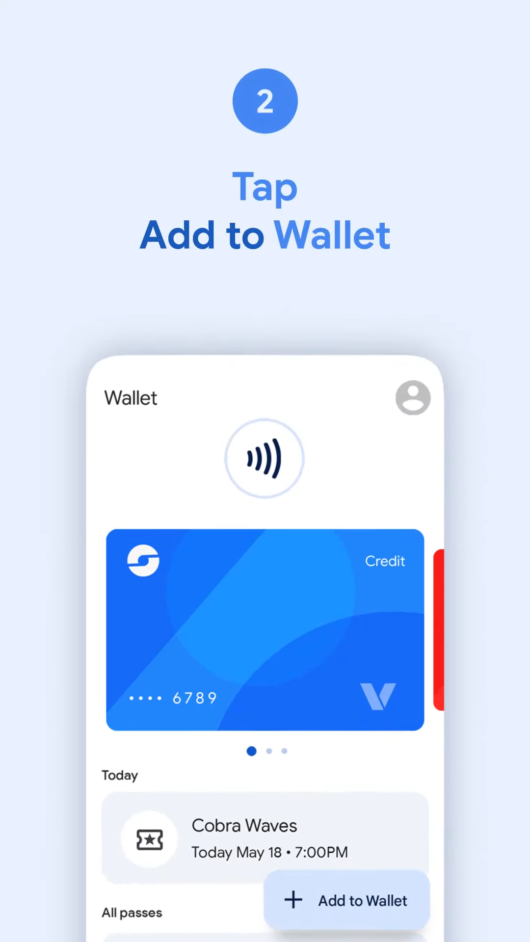 graphic of google wallet app on blue background