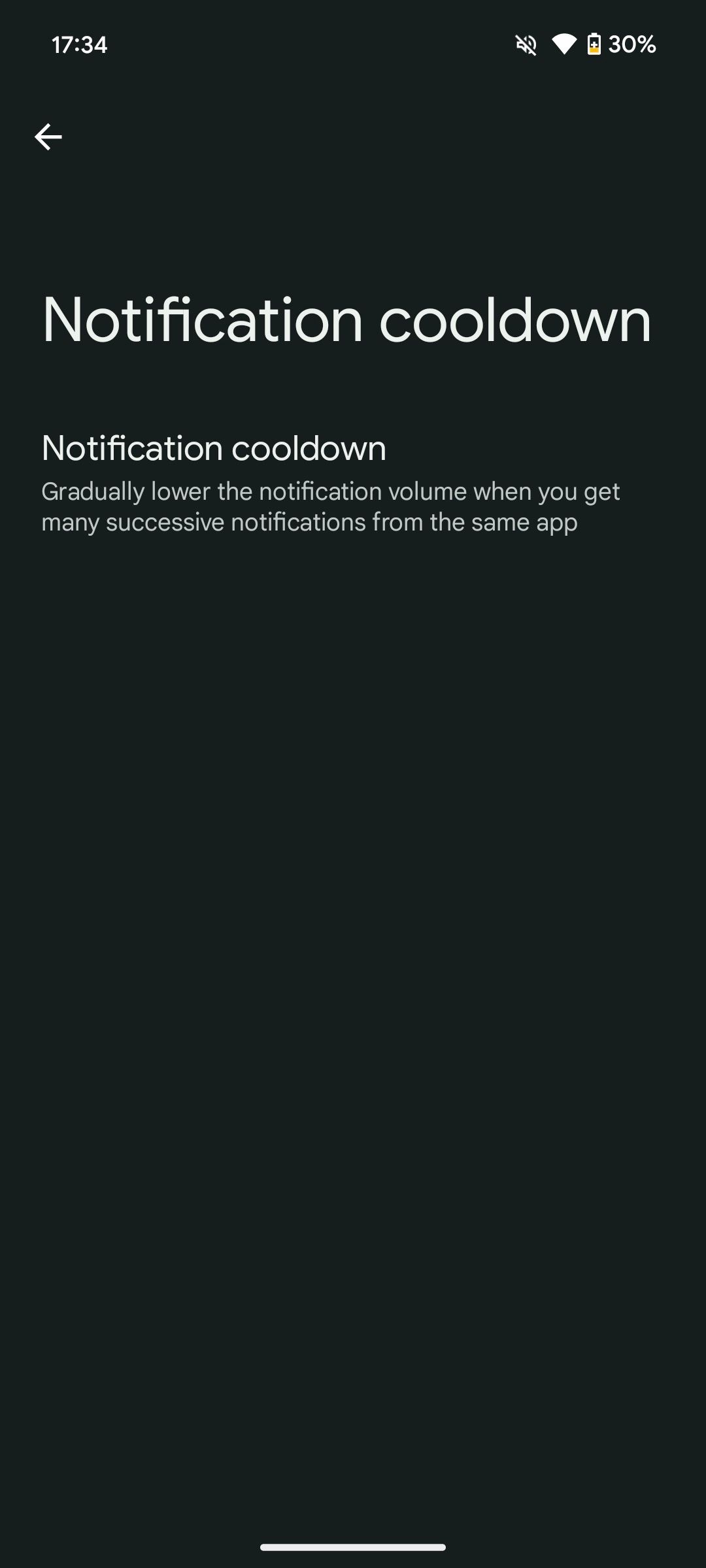 A description of notification cooldown in the Android 15 DP1 beta