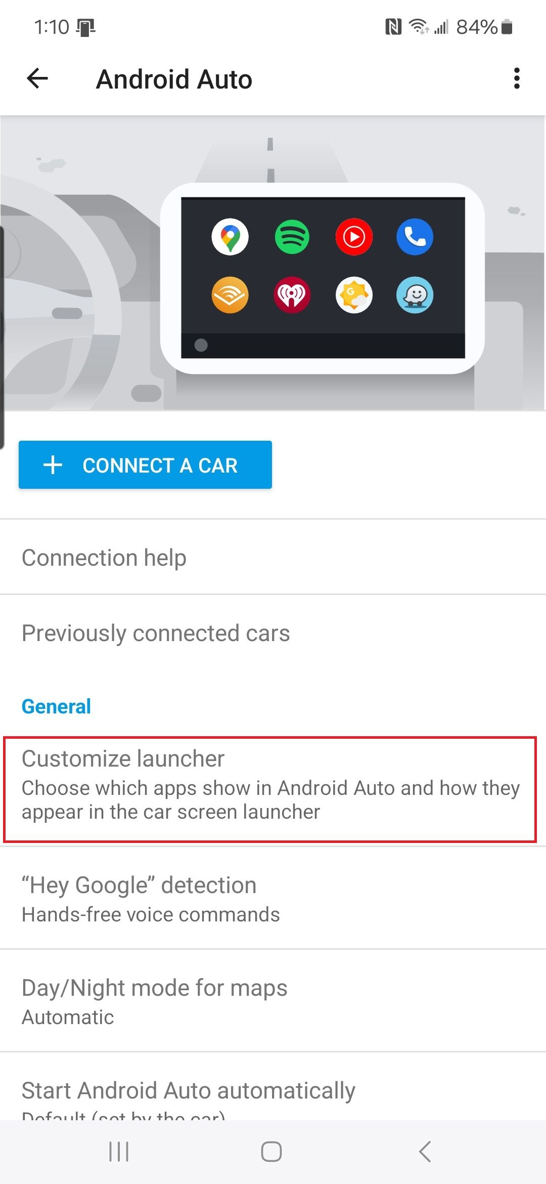 car android setting