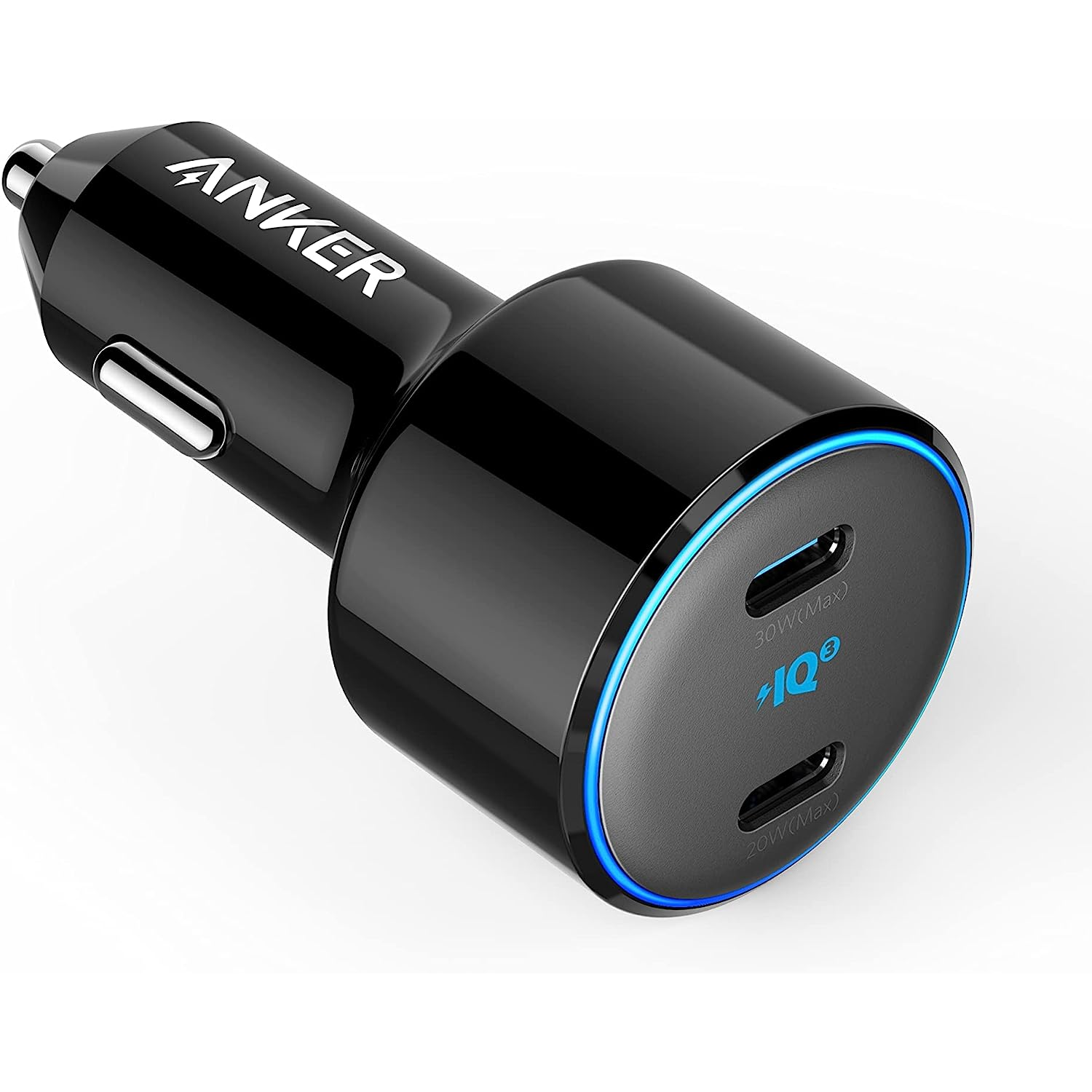 Anker PowerDrive+ III Duo charger on a white background