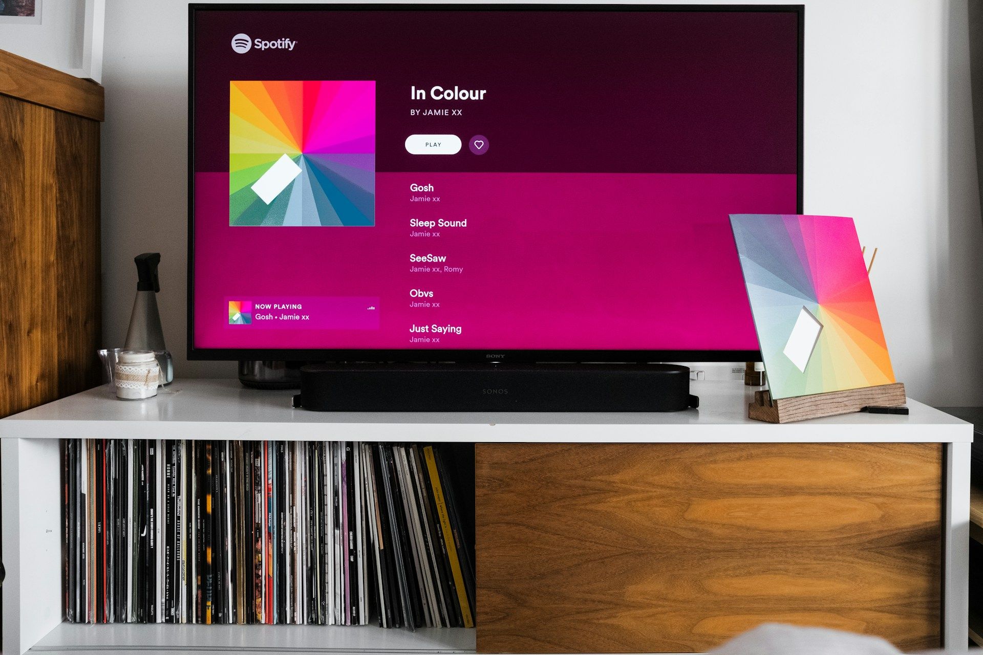 Spotify music streaming on a TV