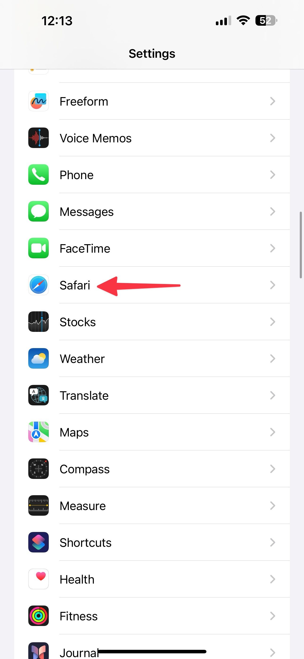safari settings on iPhone