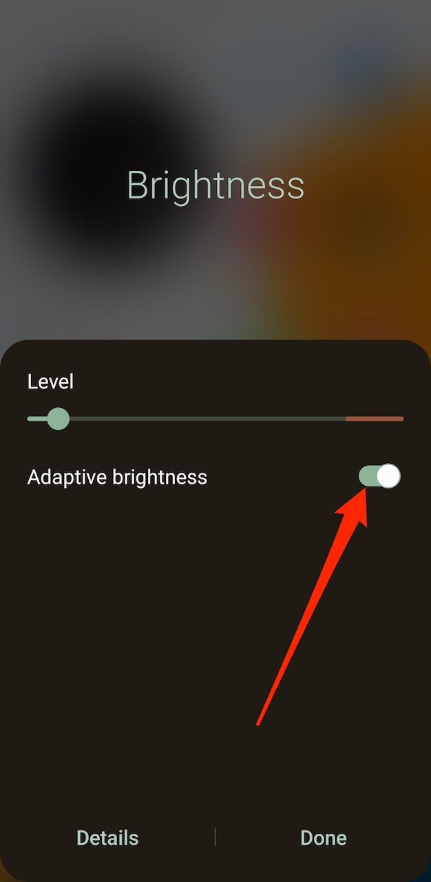 Disabling Adaptive brightness from Samsung Quick Settings panel
