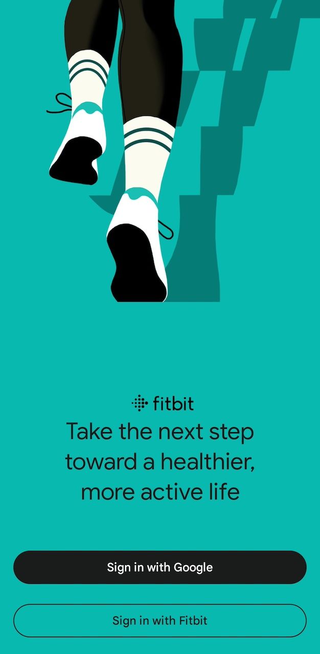 Fitbit app sign in page