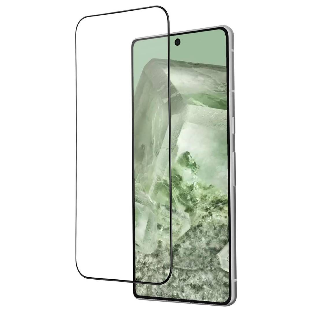 A render of the full-coverage FloLab NanoArmor screen protector for the Pixel 8