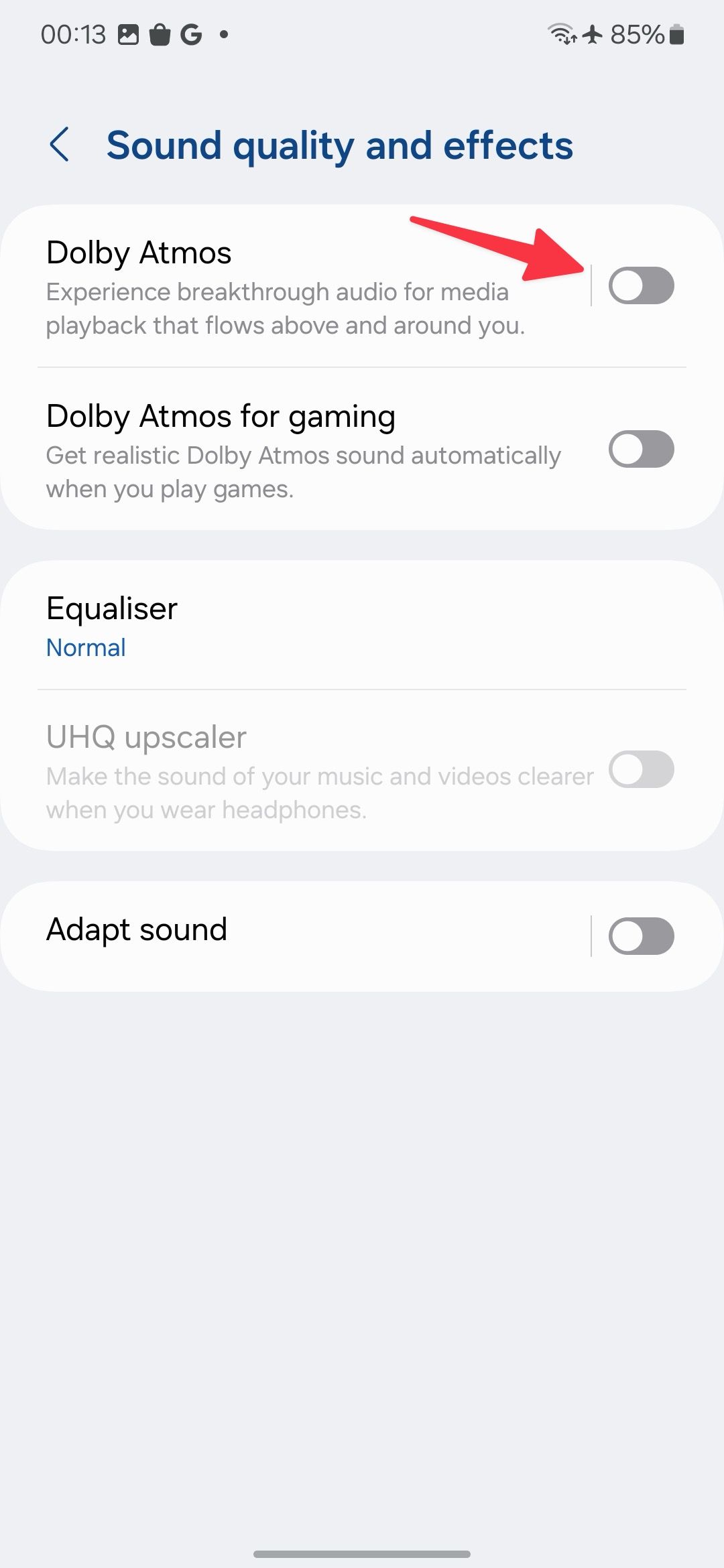 enable Dolby Atmos on the Galaxy S24
