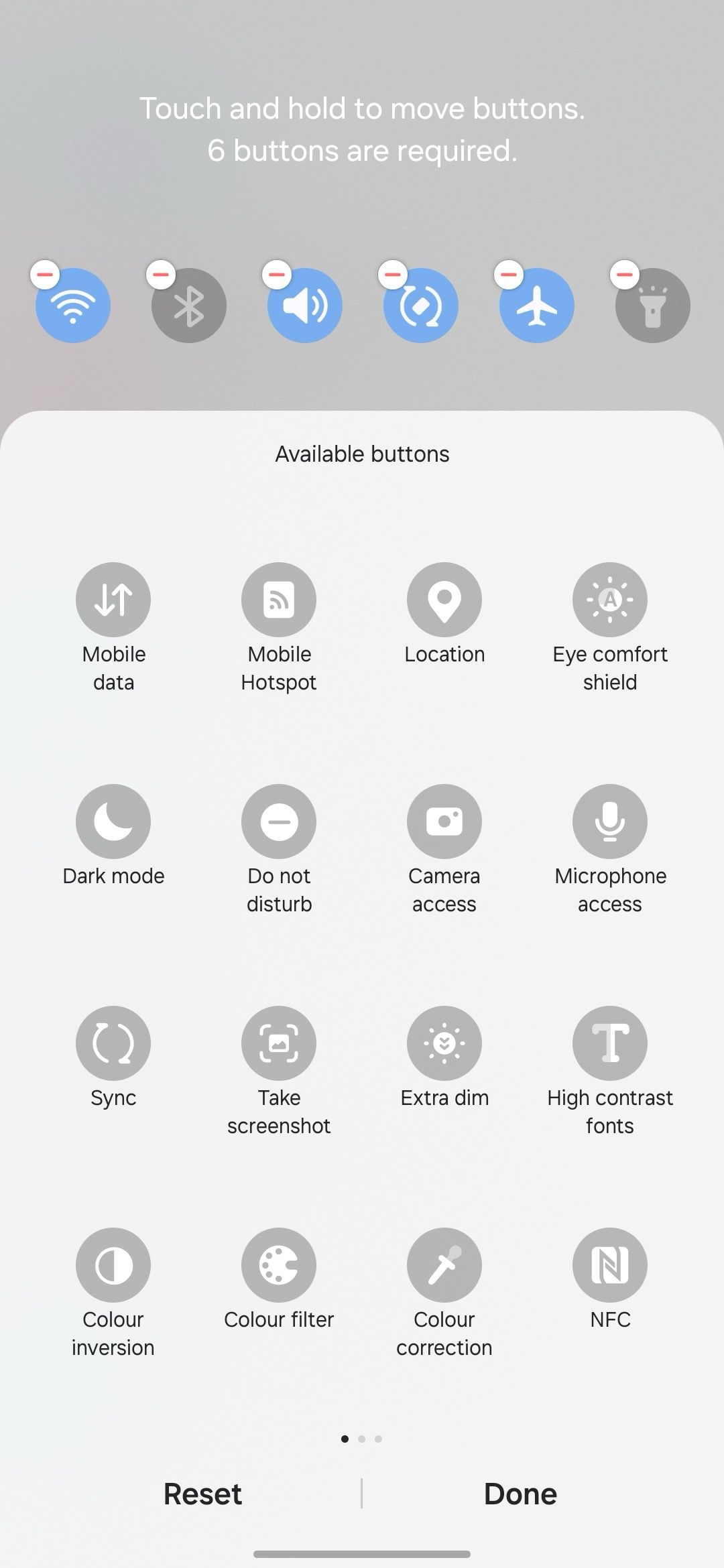 rearrange quick toggles on the Galaxy S24