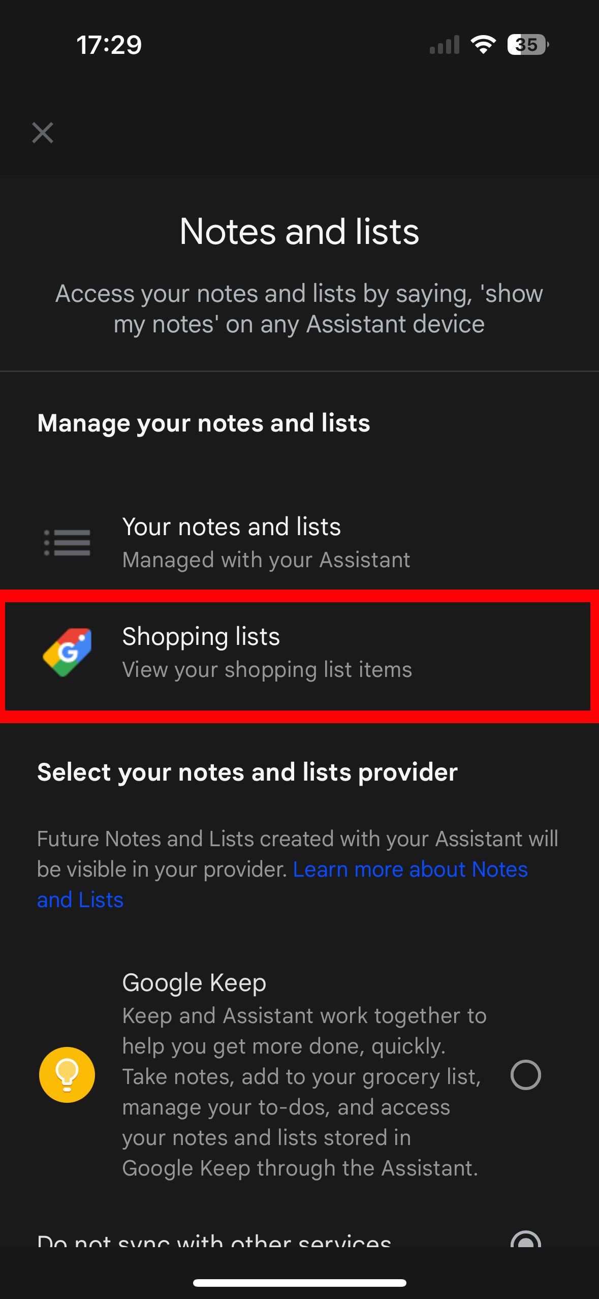 Google home hot sale shopping list iphone