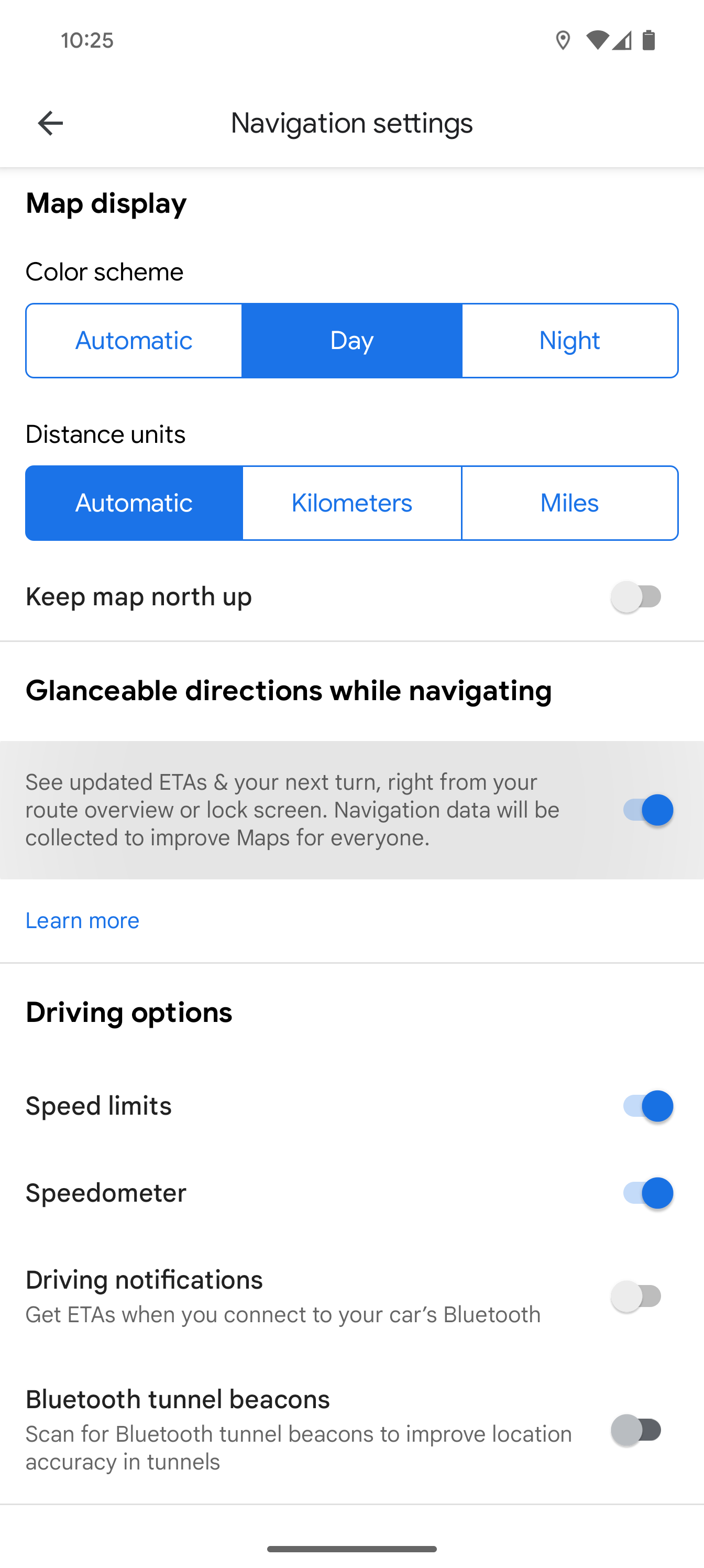 New settings toggle for glanceable directions in Maps