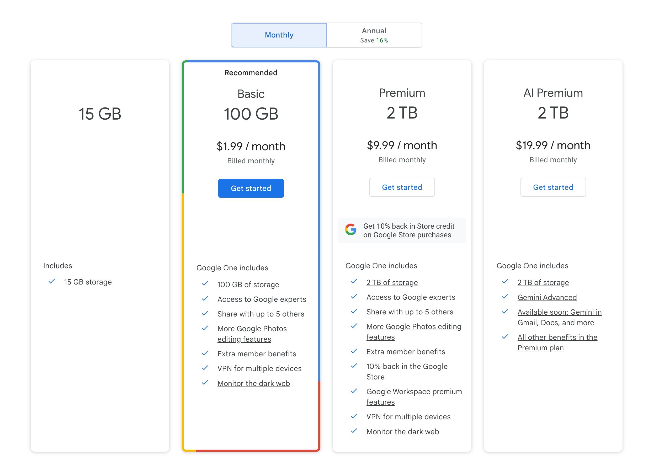 Google One Plan AI