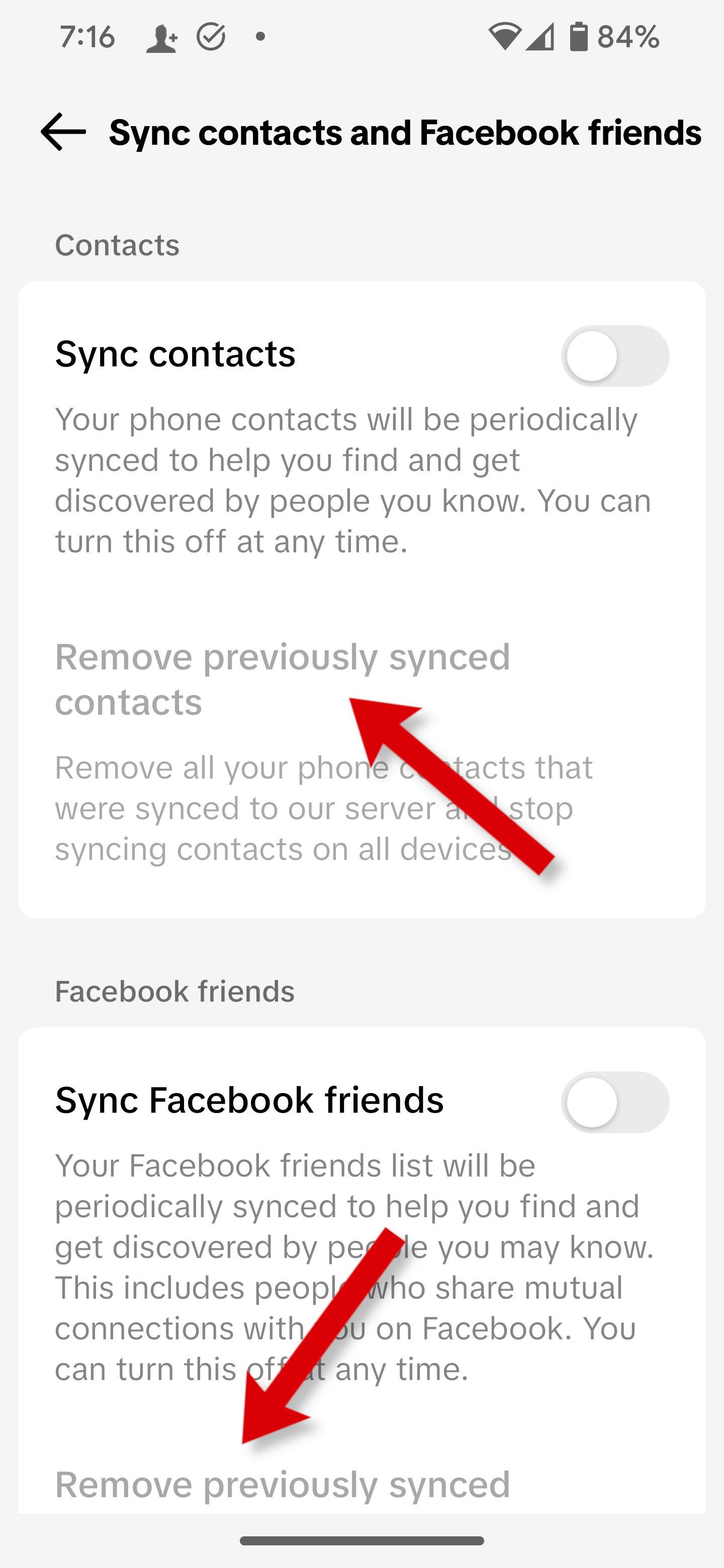 How to remove your synced TikTok contacts.