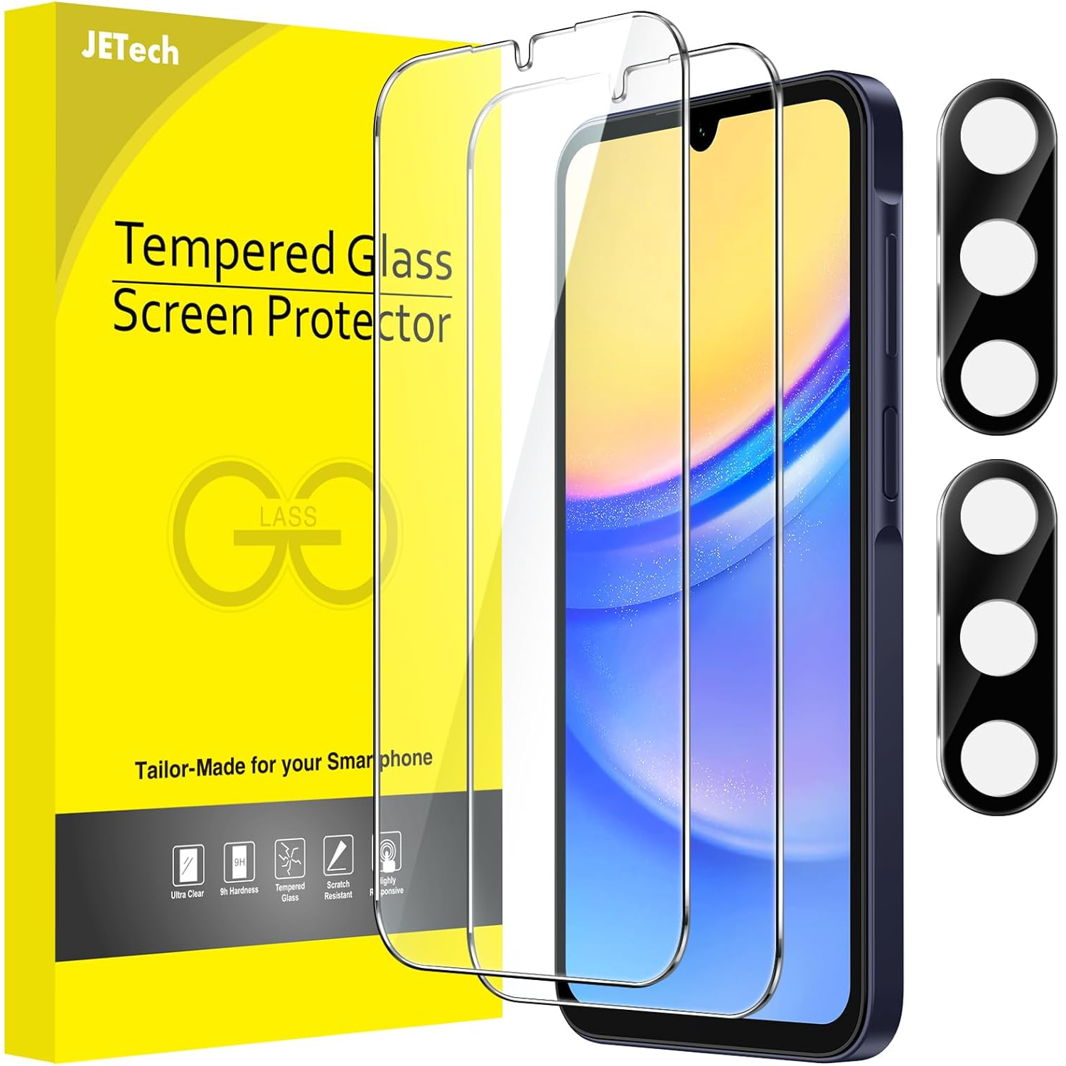 JETech A15 screen protectors beside packaging