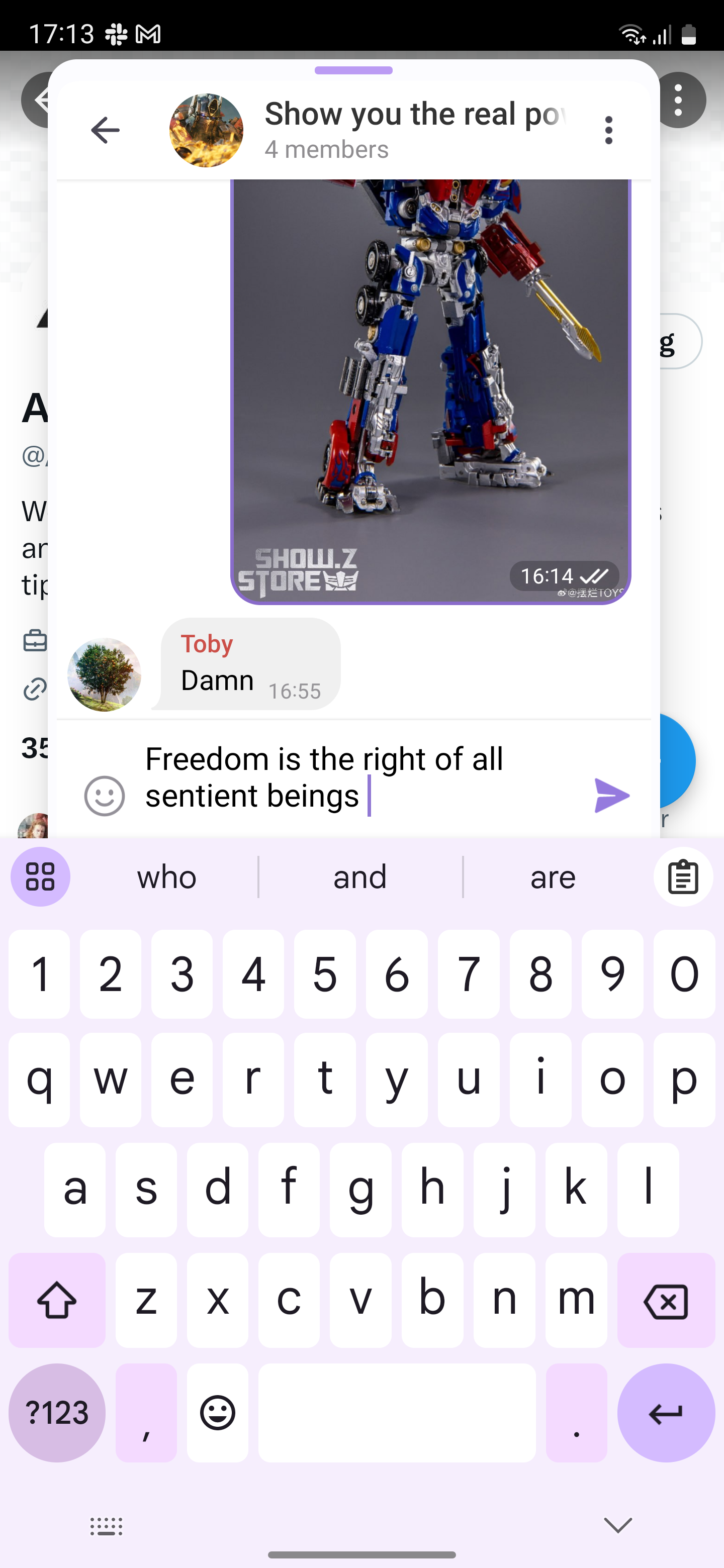 A screenshot from a Samsung phone using floating windows