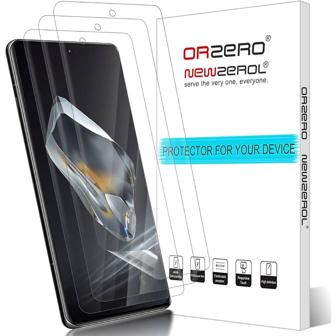 A render of the Orzero TPU screen protector for the OnePlus 12R