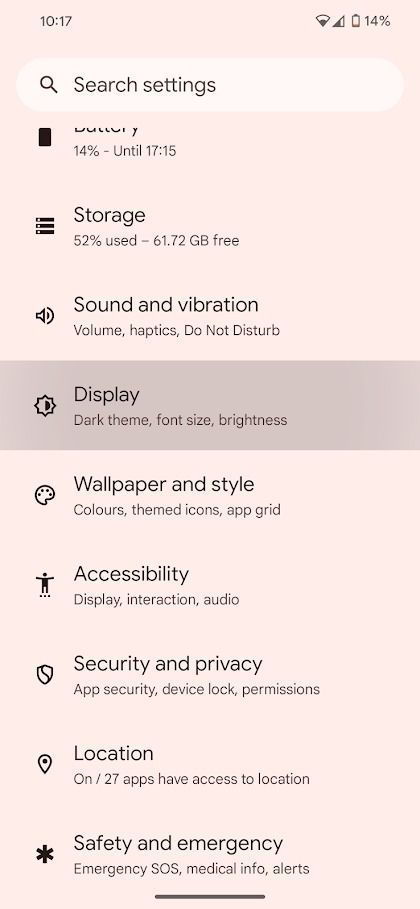 android 14 settings app