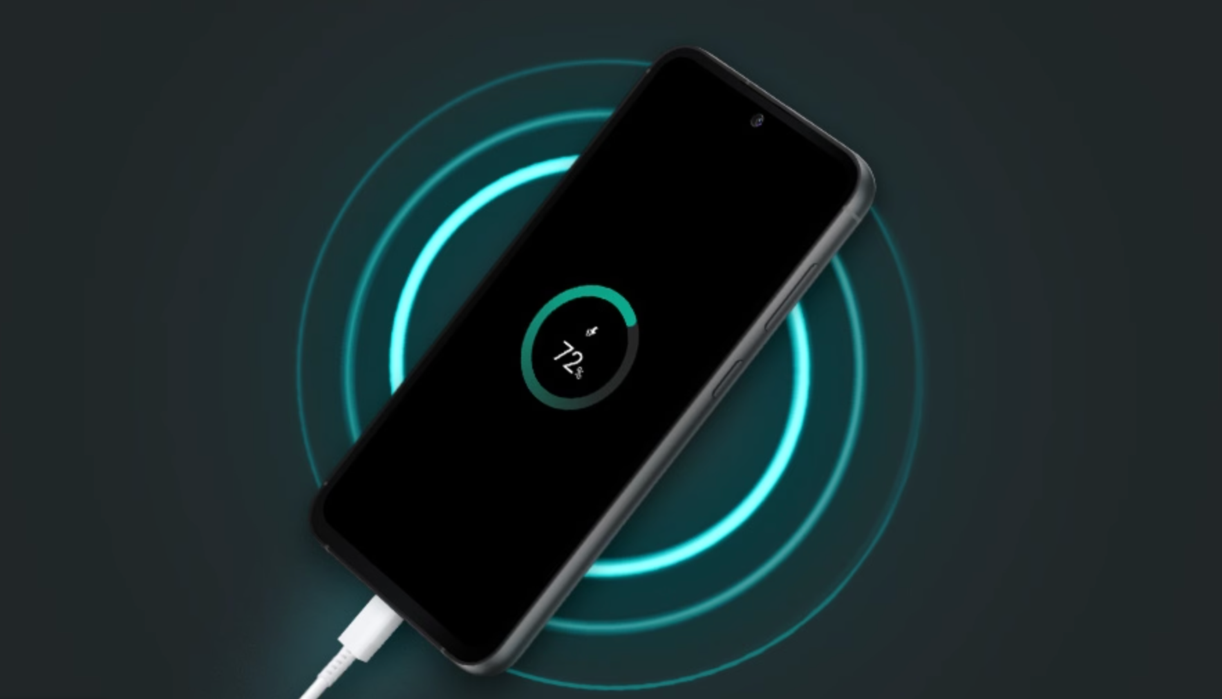 The Samsung Galaxy S23 FE getting charged