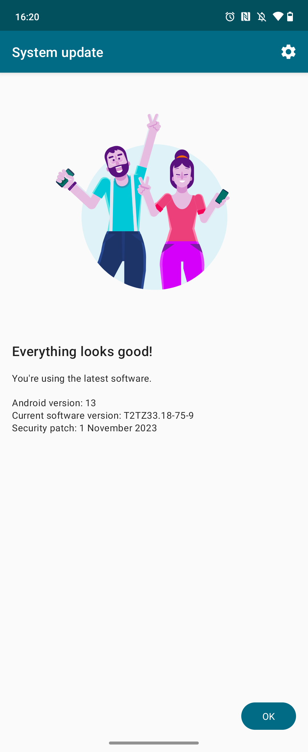 Screenshot of Razr+ update page