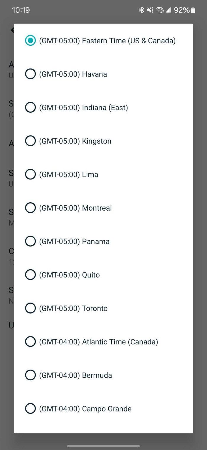 Manually select the time zone in the Fitbit Android app