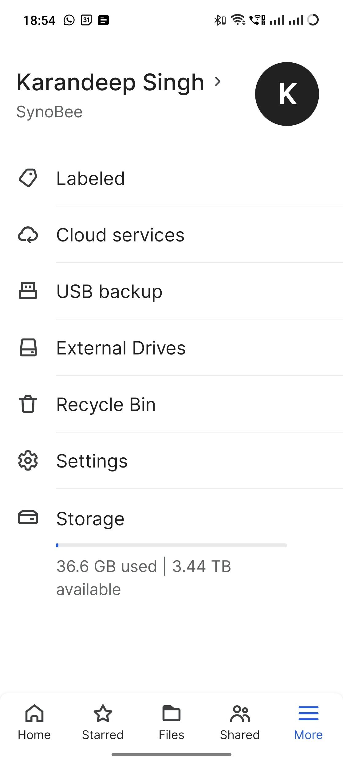 BeeFiles App from Synology BeeStation on Android
