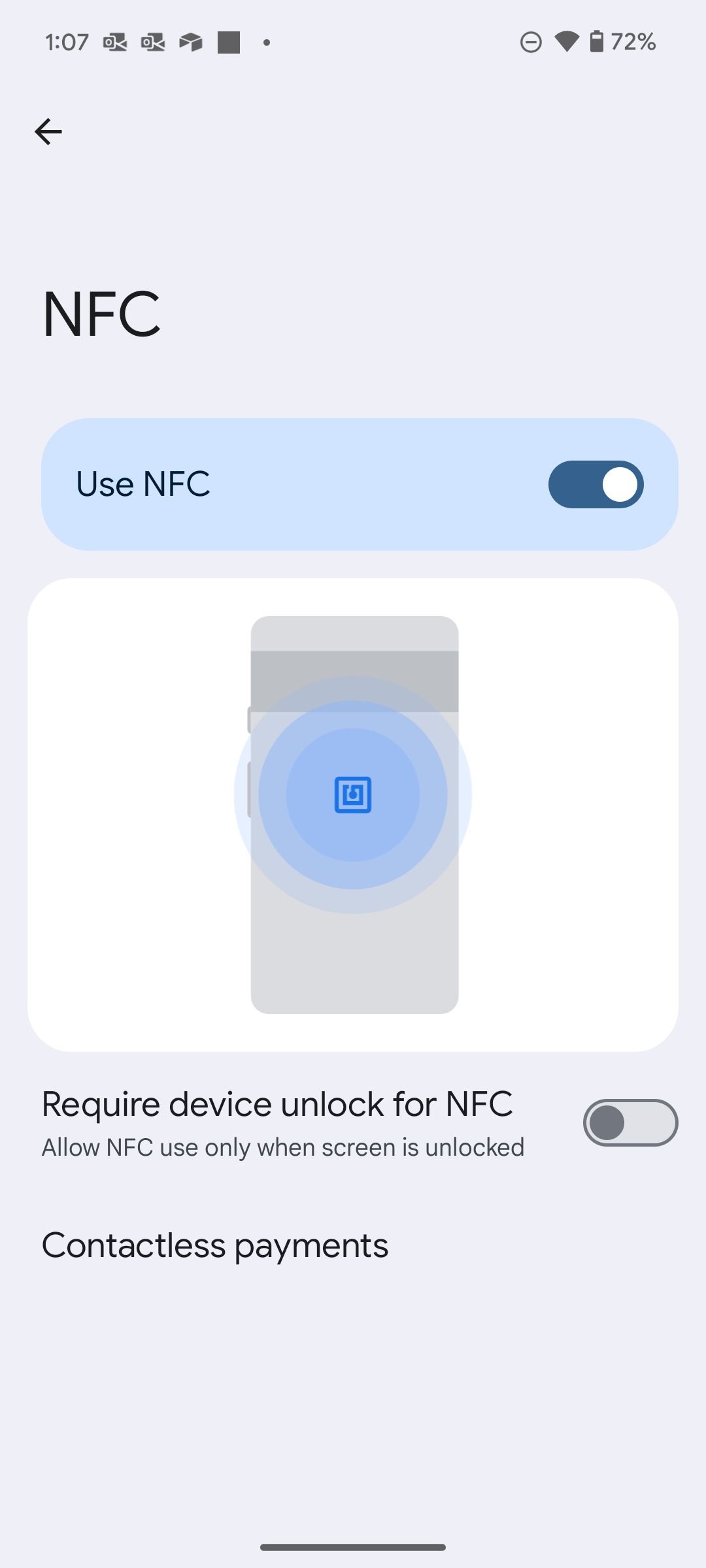 NFC enabled on Android