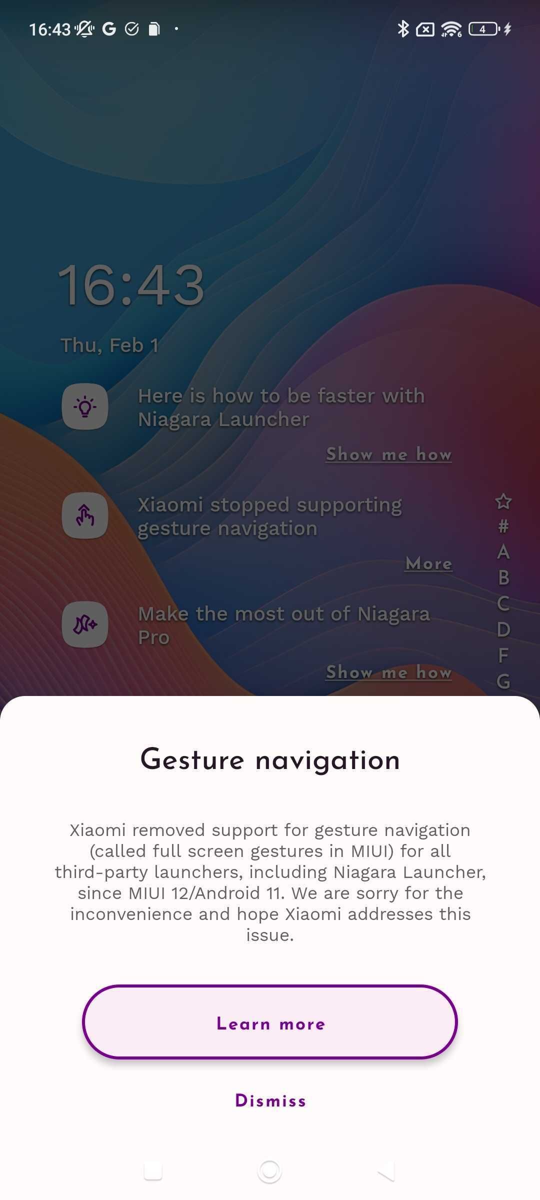 Screenshot of a Xiaomi phone using a custom launcher