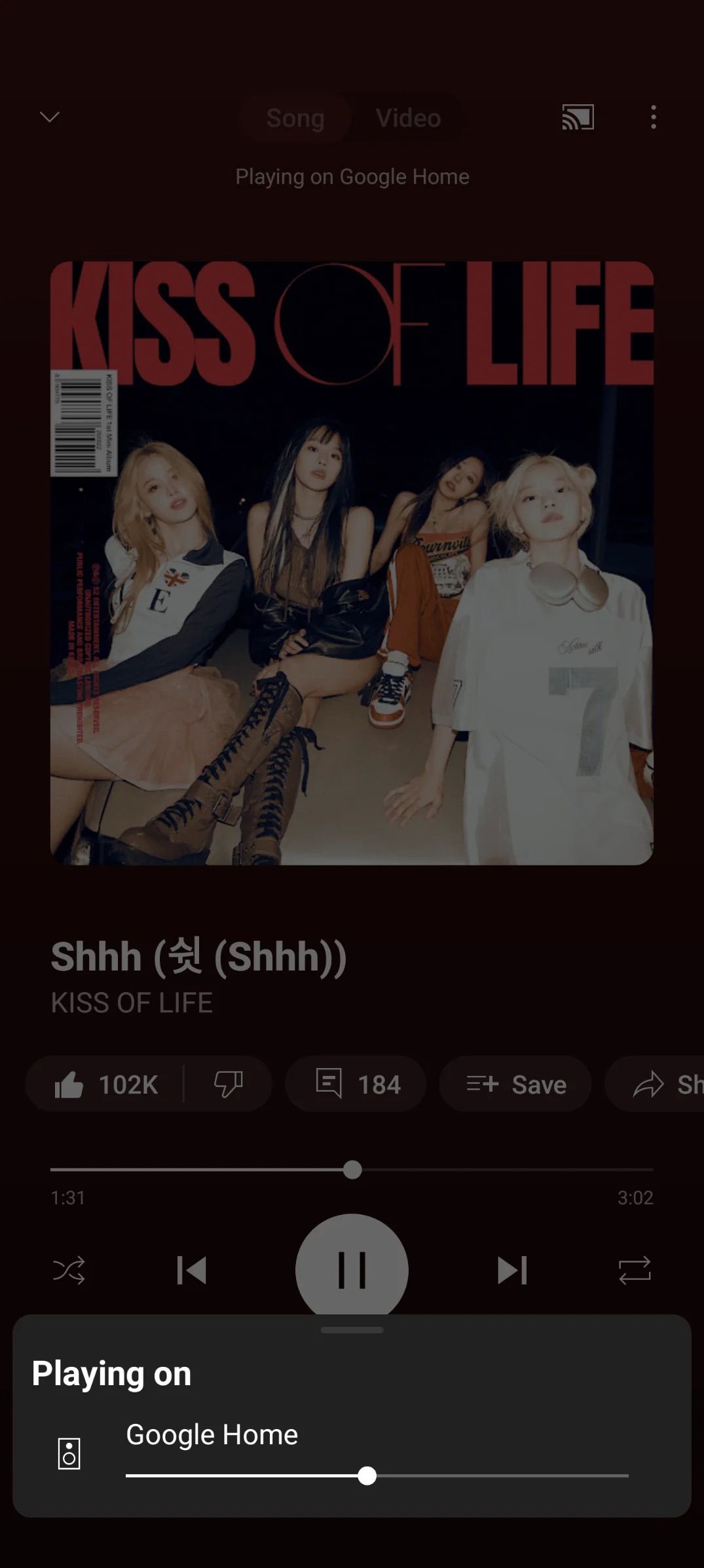 New bottom-based card for music controls for YouTube Music cast targets