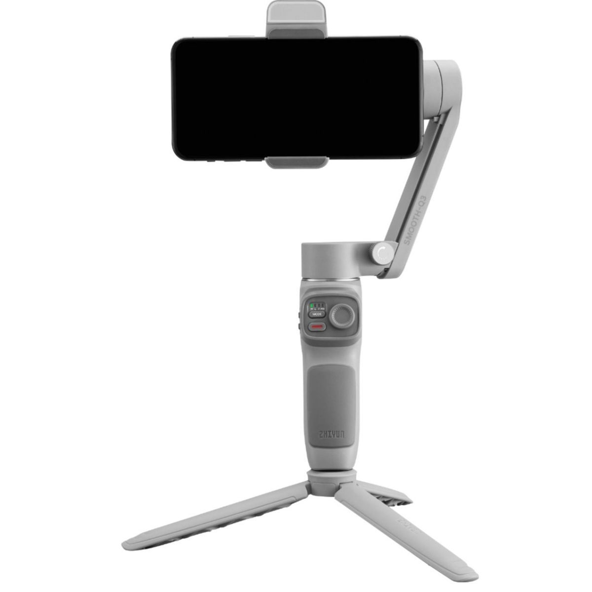 Zhiyun Smooth Q3 with a cellphone on a white background