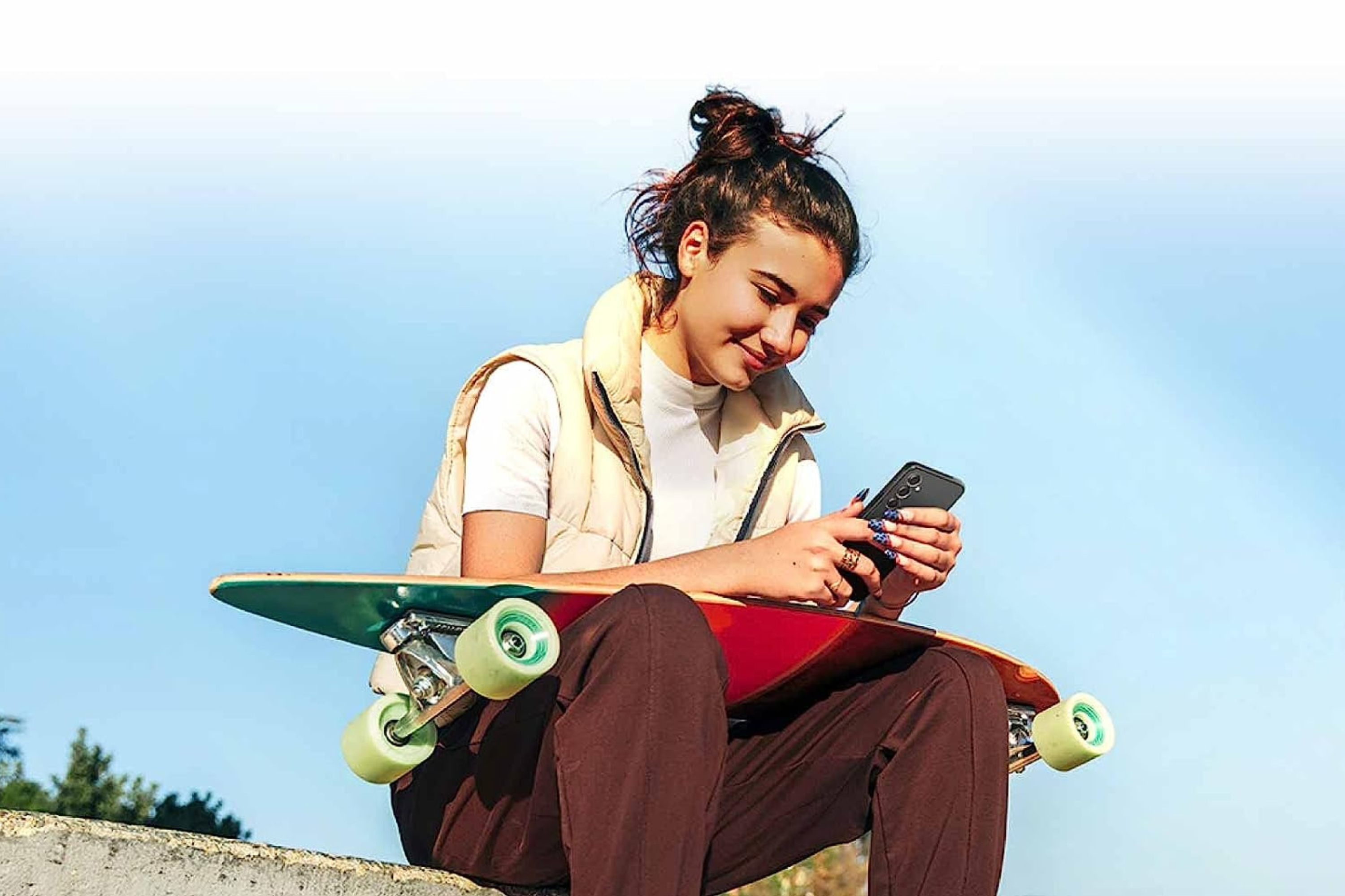 Samsung Galaxy A54 5G in person's hand