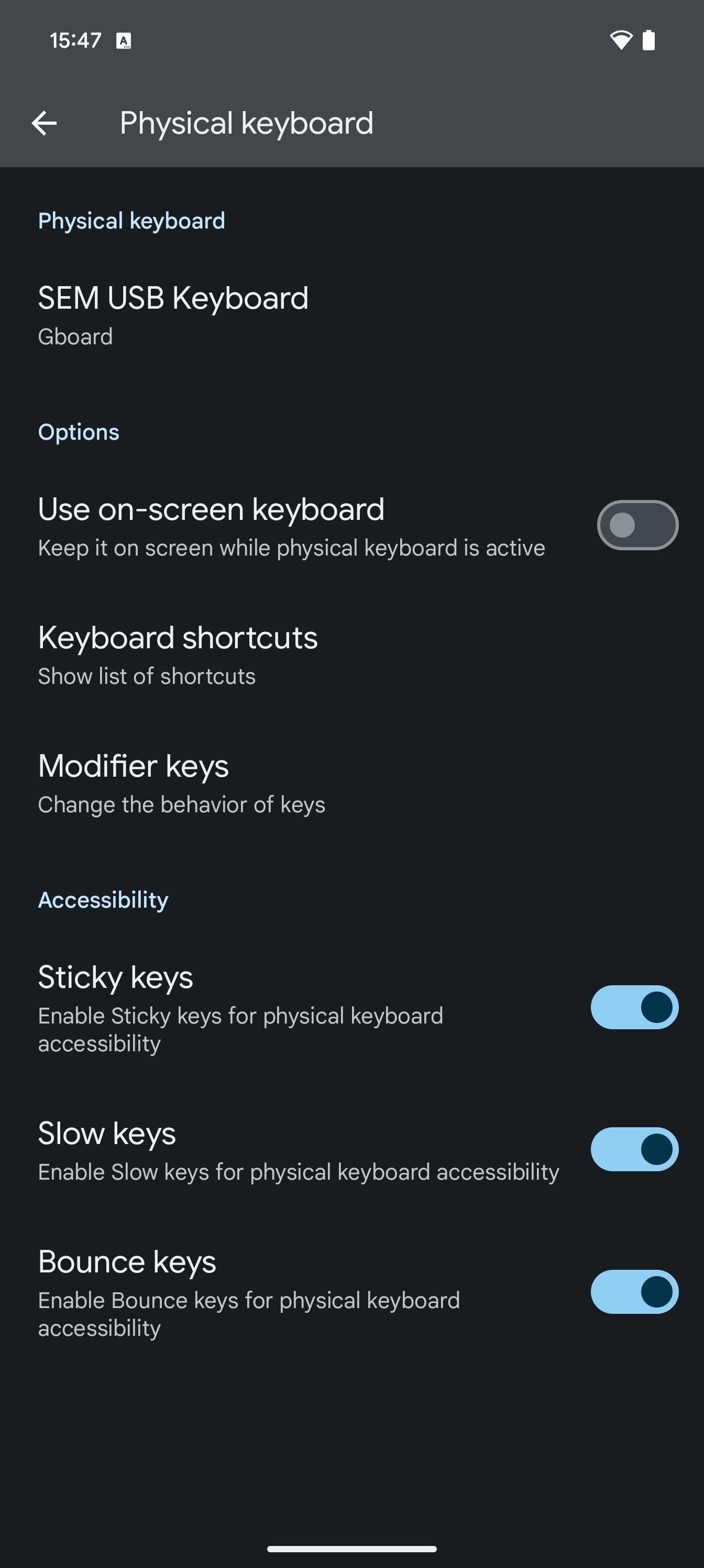 Android 15 DP2 Slow Keys Accessibility