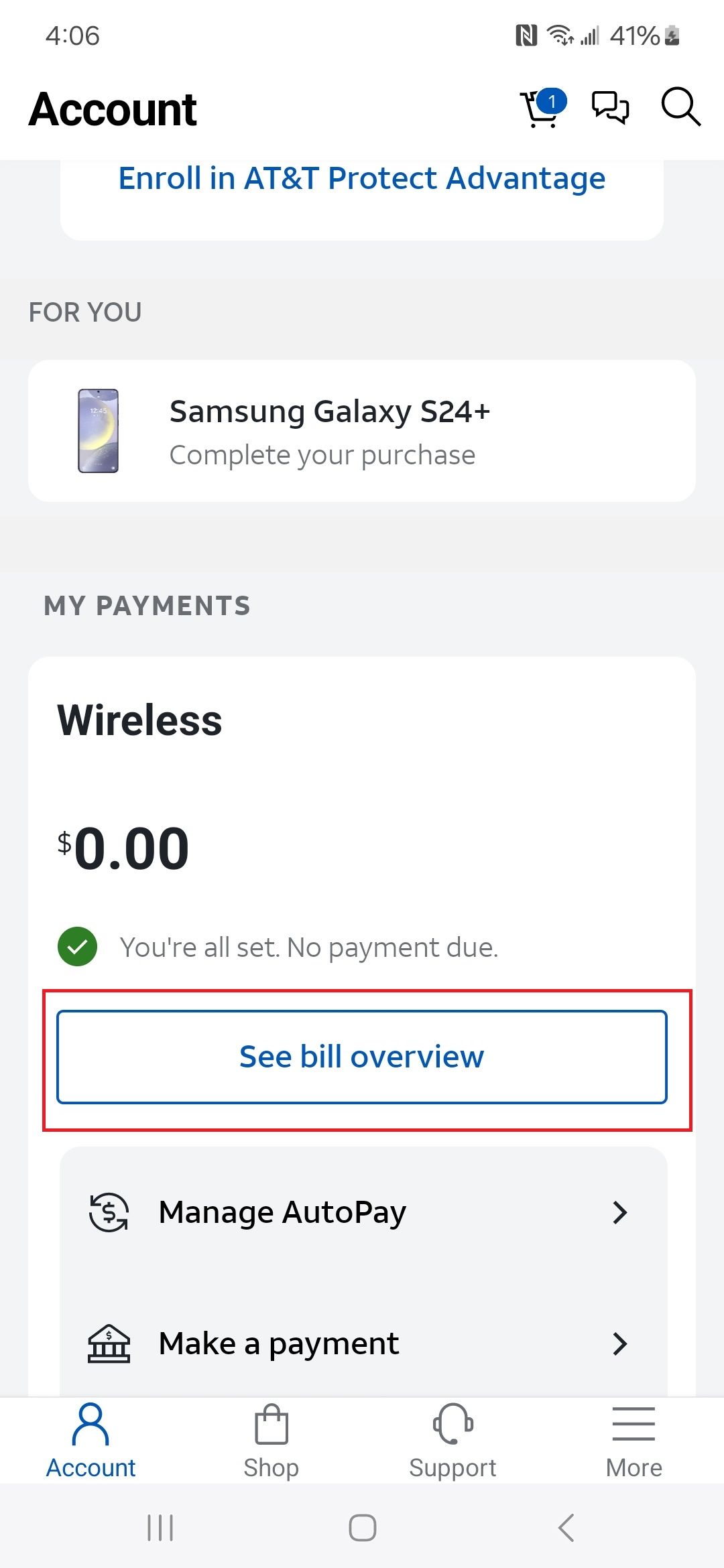 At t how to find your account number