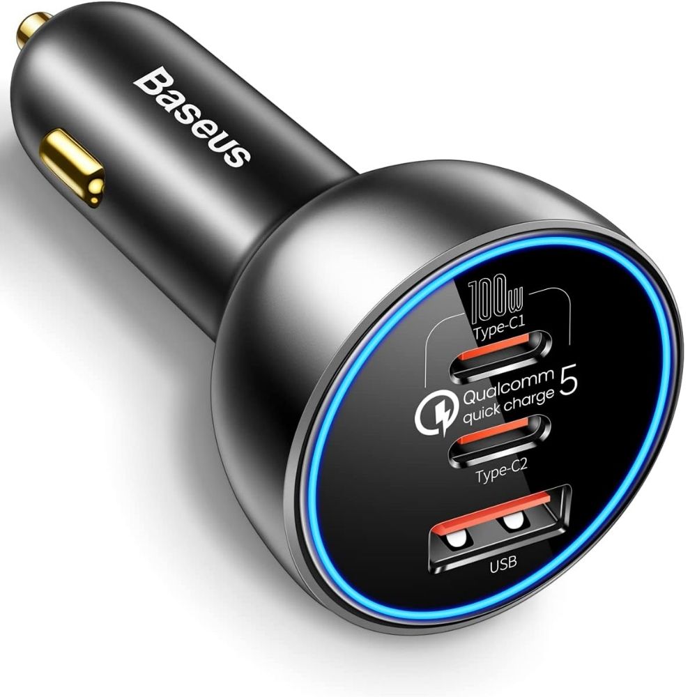 Baseus 160W USB-C Car Charger, angled view